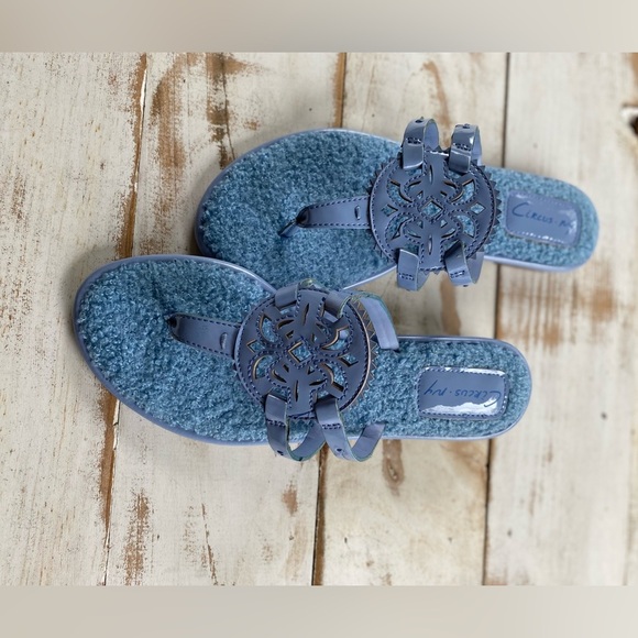 CIRCUS by Sam Edelman sandals Canyon Cashmere Blue Terry fleece lined sz 7 NWOB - Picture 2 of 10